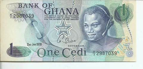 2nd Jan 1976 Ghana One Cedi Pick #13c Cover