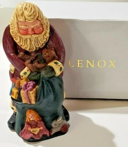 Rare Lenox Country Santa Christmas Santa Figurine Teddy Bear 1996 by Linda Horn - Picture 1 of 6