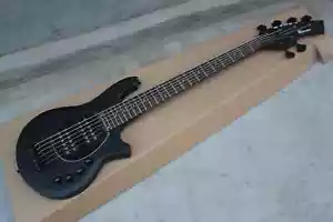Factory Customized 6 Saiten Bass matt schwarz E-Gitarre 9V Batterie - Bild 1 von 6