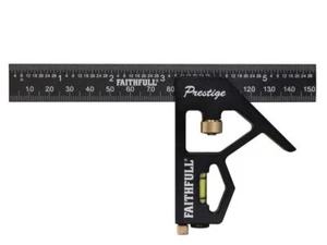 Faithfull - Prestige Combination Square Black Aluminium 150mm (6in) - Picture 1 of 2