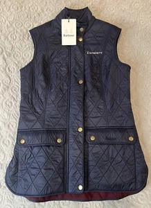 NEW Barbour Cavalry Gilet Vest Navy/Merlot - Women’s Sz 8 (w logo*) - Picture 1 of 9