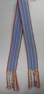 Vintage Handmade Metis Sash Belt Trapper Arrow Ceinture Fléchée Wool USA 108 x 6 - Picture 1 of 13