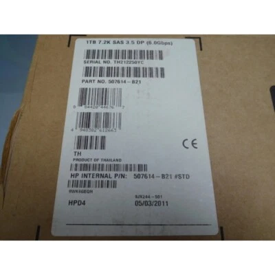 HP 507614-B21 508011-001 1TB SAS 7.2K RPM 6G DP MDL HARD DRIVE - Image 1 of 3