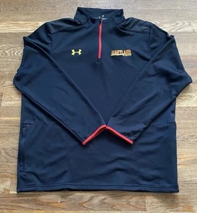 Maryland Terrapins 1/4 Zip Jacket Mens XL Under Armour Pullover Terps Black - Picture 1 of 5