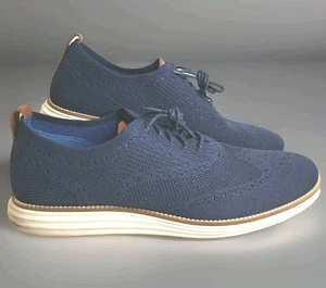 Cole Haan Original Grand Wingtip Oxford Shoes Blue Men’s Size 13M - Picture 1 of 16