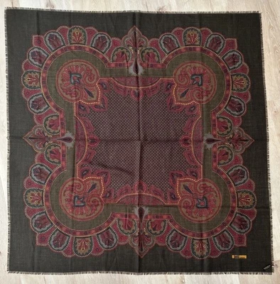 "BUFANDA DAKS LONDON 100 % lana Lana-laine cuadrada cachemira 45"" vintage Italia" Foto 1 de 4