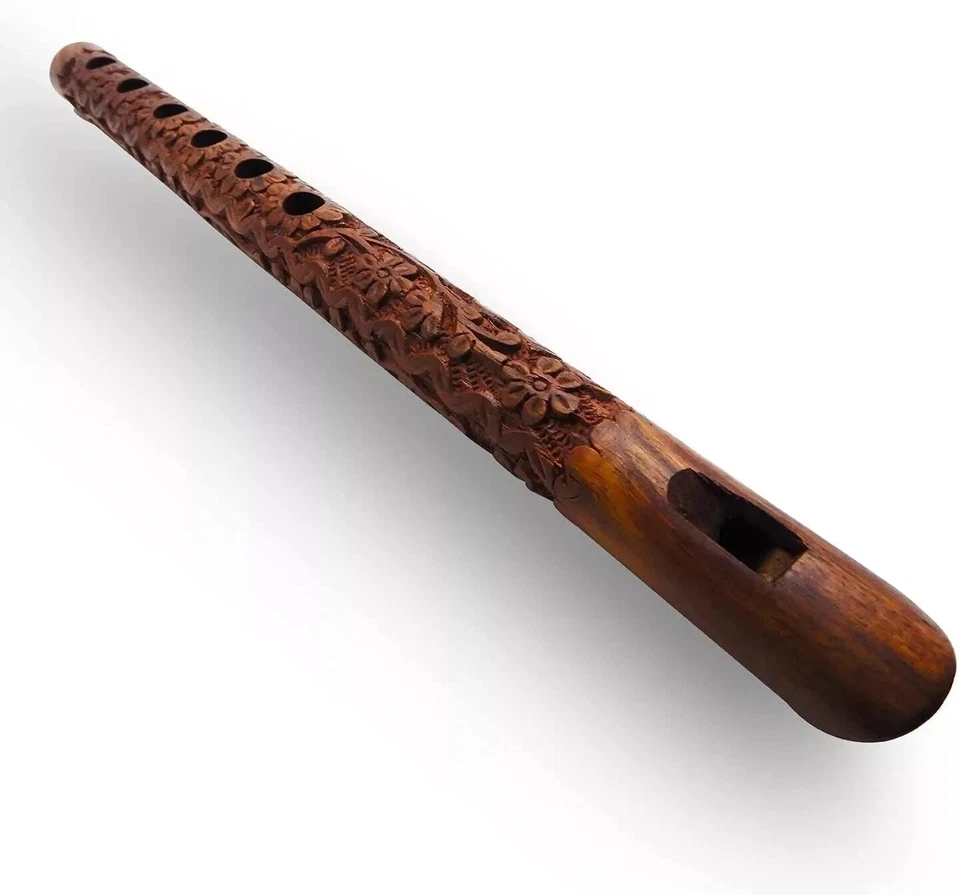 LEGLO Mouth Woodwind Flute Wooden Traditional Hand Carved Great Sound Indian Musical