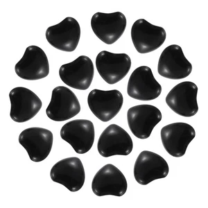 Piedra de cristal natural en forma de corazón de 0,6 pulgadas 20 piezas, negra - Imagen 1 de 6