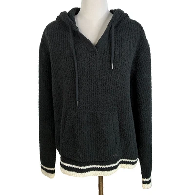 Sudadera con Capucha para Mujer Victorias Secret Negra Talla LG Pullover Escote en V Logo Cordones Foto 1 de 4