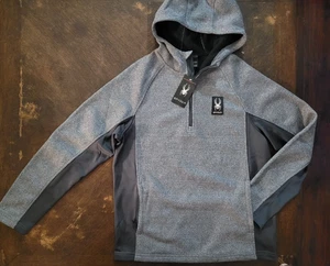 Spyder Boundless Jacket NEW Mens Large Heather Gray 1/4 Zip Hooded Insulated NWT - Picture 1 of 10
