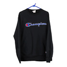 Reverse Weave Champion Spellout Sweatshirt - Large Black Cotton Blend