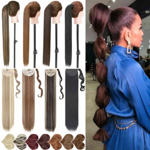 Capelli naturali treccia coda di cavallo extension capelli vera lunga dritta coda di cavallo - Foto 1 di 44