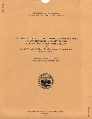 Mapa geológico del USGS: Minnekahta NE Quadrangle, Dakota del Sur Foto 1 de 3