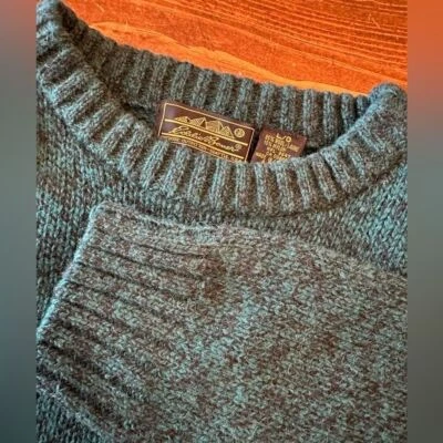 Suéter Verde Vintage Eddie Bauer Mezcla Lana Años 80 Grande Lana Verde Mármol Talla L Foto 1 de 4