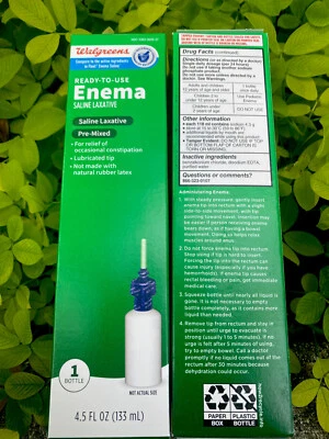 LOTE DE 2 LAXANTES SALINOS ENEMA WALGREENS 4,5 ONZAS Envío Gratis ✅ Foto 1 de 2