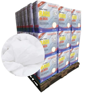 Premium White Knit Cleaning Rags 600 lbs. Pallet- 60 x 10 lbs. Compressed Box - Picture 1 of 6