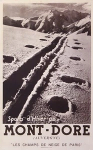 MONT-DORE SPORTS D HIVER_LES CHAMPS DE NEIGE DE PARIS 1950 VINTAGE POSTER - Picture 1 of 1