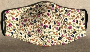 Unbranded White, Gray, & Multi Colored Floral Print Face Mask - Picture 1 of 6