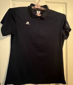 Size 2XL Russell Athletic Front Quarter Zip Navy Short Sleeve Polo EUC