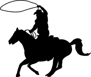 roping cowboy horse calf cattle western VINYL DECAL STICKER 1285 - Picture 1 of 12