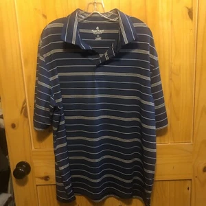 Nat Nast Luxury Originals Polo Shirt Mens X-Large Blue Striped Short Sleeve Top - Picture 1 of 10