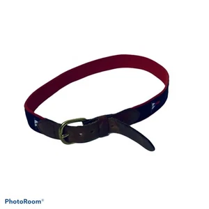 "Cinturón de hebilla de cuero rojo marino para hombre LTD bandera de cuero rojo marino 28" - Imagen 1 de 3