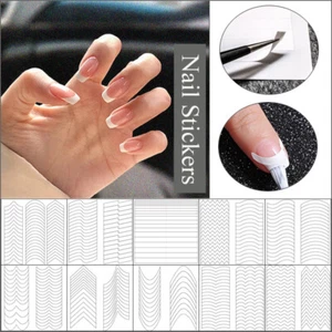 DIY Line Tips Nail Art Decals Nail Guides Stickers Nail Stencil Edge Sticker U # - Picture 1 of 14