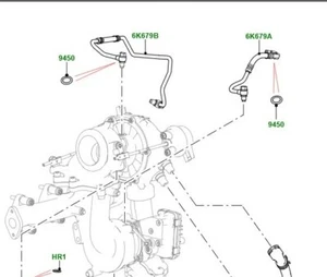 GENUINE RANGE ROVER SPORT VELAR DISCOVERY TURBO PRIMARY OIL FEED PIPE LR081639 - Picture 1 of 1