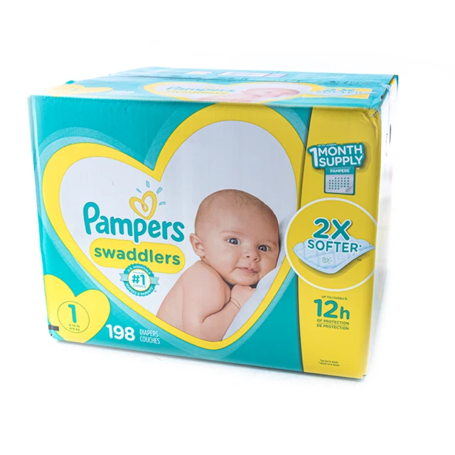 Pampers Swaddlers 198 Diapers and 336 Sensitive Baby Wipes - Size 1