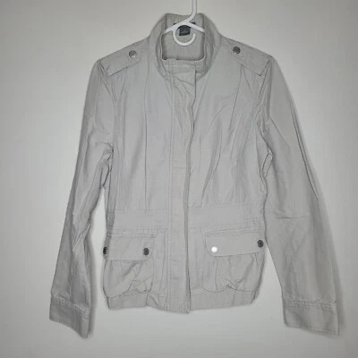 Ann Taylor Jacket Utility Womens Size 8 Gray Cargo Lightweight Zip Pocket Casual - Image 1 of 4