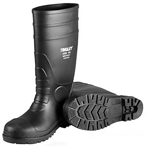 Steel-Toe Boots, Black PVC, 15-In., Men's Size 8, Women's Size 10 -31261.08