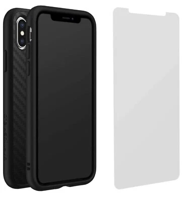 Funda RhinoShield SolidSuit para iPhone X Carbono con Pantalla de Protección contra Impactos ¡NUEVA! Foto 1 de 4