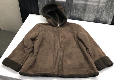 Chaqueta forrada de piel sintética cremallera completa Jones New York XL con capucha forrada para hombre Foto 1 de 4