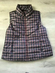 Talbots Puffer Down Vest 2X Tartan Plaid Quilted Multicolored Zip CJ-1864 - Picture 1 of 5