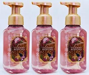3 Bath Body Works STRAWBERRY SNOWFLAKES Gentle Clean Foaming Hand Soap 8.75 oz - Picture 1 of 2
