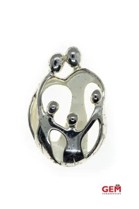 Family Circle Bond Love Parents Kids Charm Solid 925 Sterling Silver Pendant - Picture 1 of 3