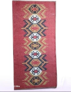 Jute Wool Runner Kilim Rug Area Carpet Vintage Rugs Hand Woven Handwoven - Picture 1 of 5