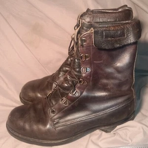 Vintage Biltrite 1980s Black Leather Combat Boots Men's 9 E Military Army Style - Picture 1 of 8