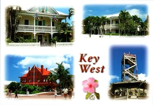 Postal multivista de edificios de estilo pintoresco en Key West, Florida - Imagen 1 de 2