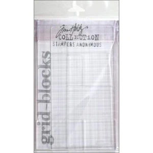 New HOLTZ Stampers Anonymous rubber stamp Cling THIN ACRYLIC GRID BLOCKS SET OF9 - Picture 1 of 4