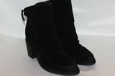 NEW! SBICCA Black Ruched Suede MILLIE Zip Ankle Boots Sz 8 8.5 9 10 $135 - Image 1 of 4