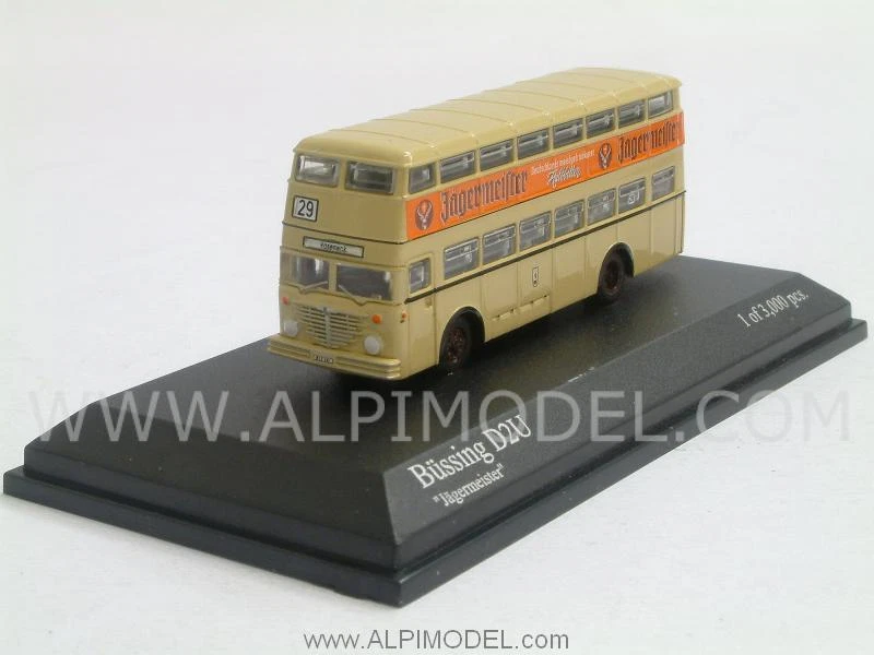 Bussing D2U Doppeldeckbus 1957 Jagermeister 1:160 MINICHAMPS 169071080 - Immagine 1 di 1