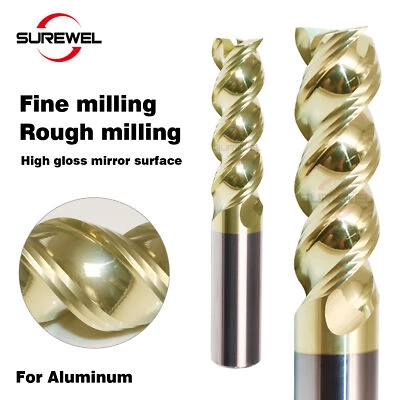 3 Flute Carbide End mills Bit ZrN Coating 6mm 8mm 10mm 12mm Shank Milling cutter - Image 1 of 4