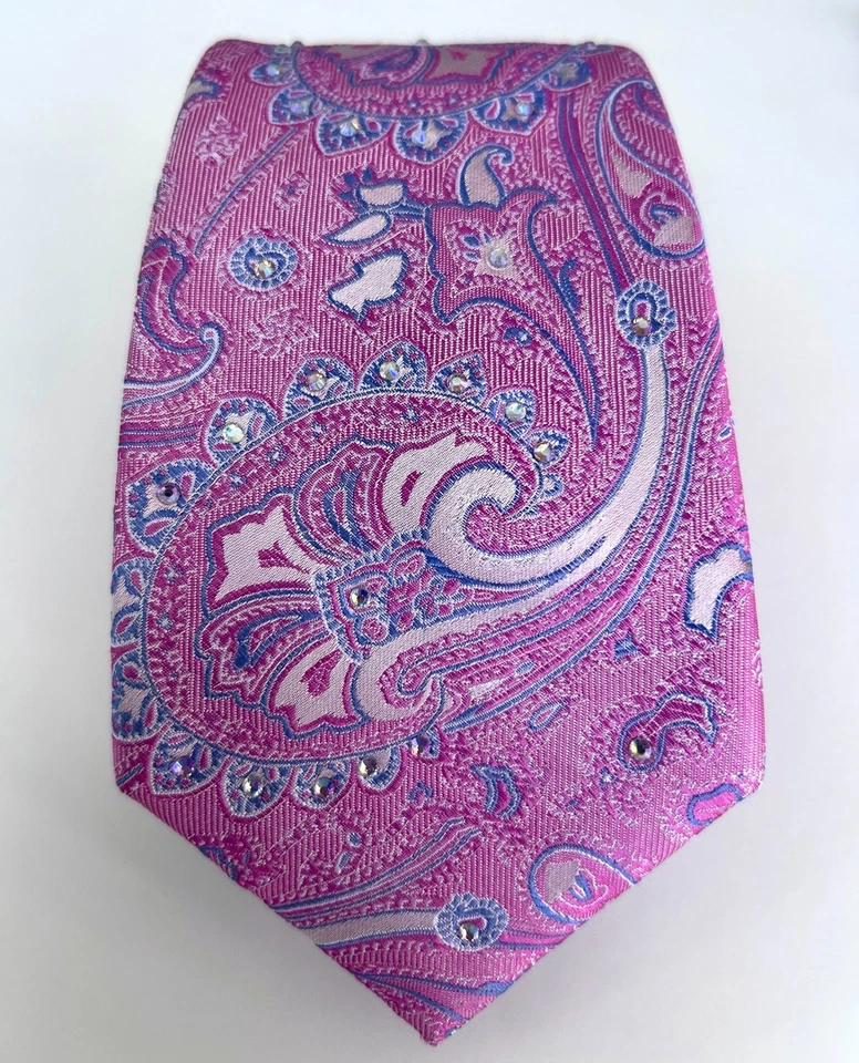 Corbata rosa y azul paisley bling - Corbata asiento sillín - ¡Envío gratuito! Foto 1 de 1