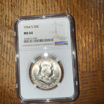 1954-S FRANKLIN HALF DOLLAR  NGC- MS64   - Image 1 of 2