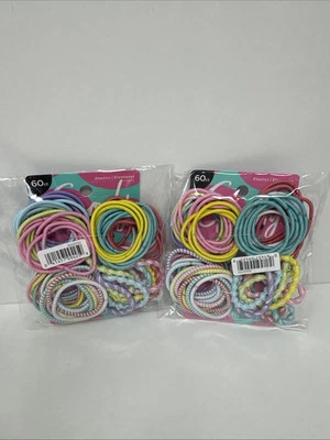 2 pack Goody Girls Ouchless Elastic Hair Ties 60 count Original Colors Pastels - Image 1 of 4