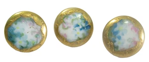 VICTORIAN STUD BUTTONS SET OF THREE  MATCHING BLUE WHITE AND PINK FLORAL FLOWER - Picture 1 of 5