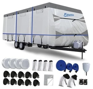 300D Oxford Travel Trailer RV Cover, Tearproof Waterproof Windproof 28-31ft - Picture 1 of 7