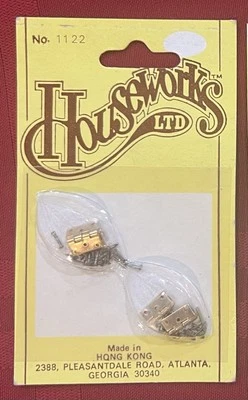 VTG Miniatures Dollhouse Hardware 1:12 Door Hinges 4 Count +Nails Houseworks LTD - Image 1 of 2