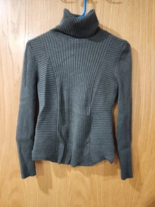 Suéter de cuello alto acanalado marrón/gris inc international concepts para mujer M - Imagen 1 de 3